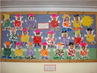Display board at Hunsdon Ducklings Preschool